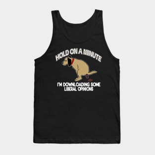 Funny Conservative Politics Liberal Opinions Pooping Dog Tank Top